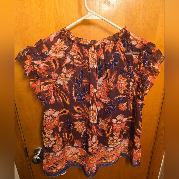 Womens Old Navy size Large fall colors, short sleeve top - Picture 5 of 11